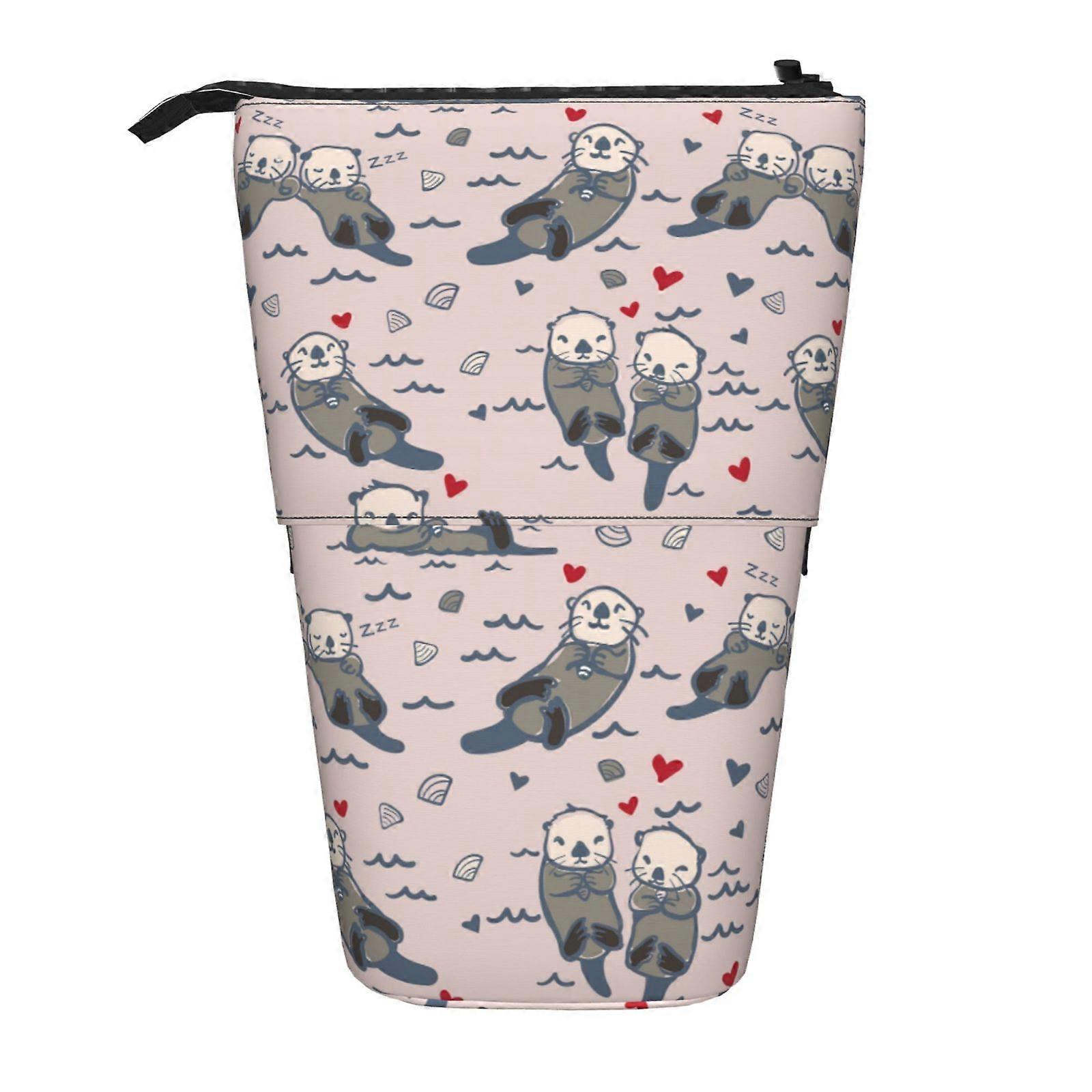 لطيف قضاعة جميلة في البحر مقلمة الوقوف حقيبة قلم رصاص تلسكوبي مقلمة مع سحاب أكياس ماكياج محمولة