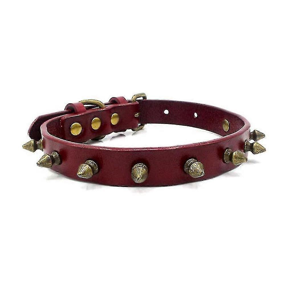 1Pcs Adjustable Leather Stud Pet Collar -Anti-bite Collar M