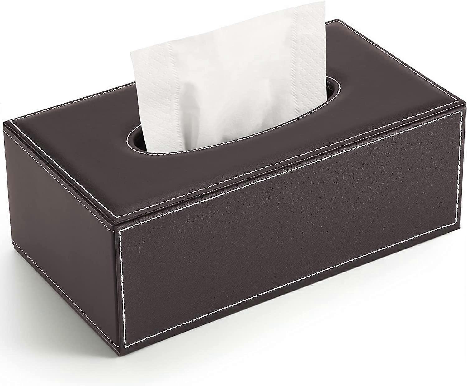 PU Leather Tissue Boxes, Rectangular Tissue Dispenser Tissue Holder for Home Car