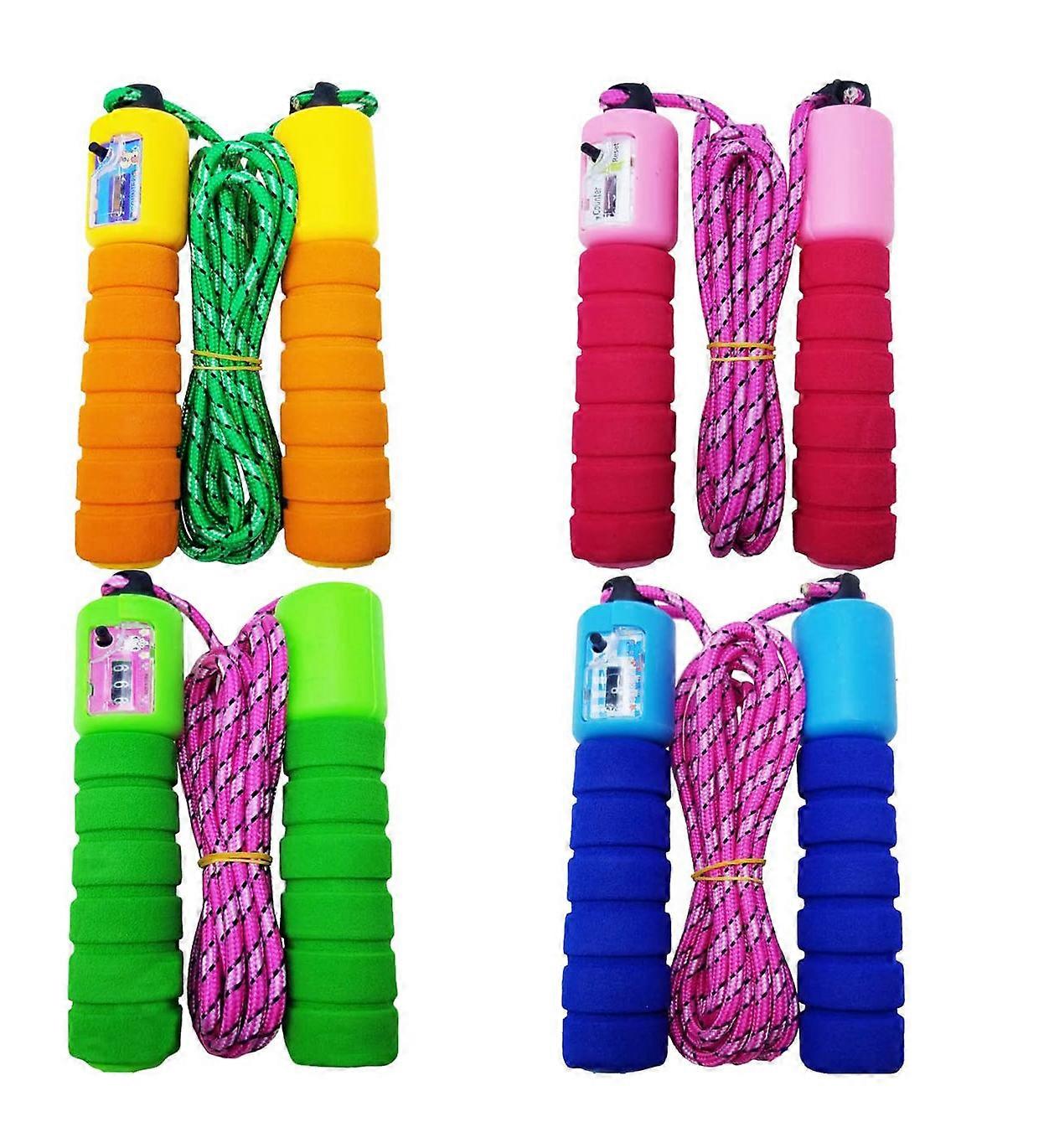 4 Pack Lightweight Foam Handled Jump Rope for Kids Random Color