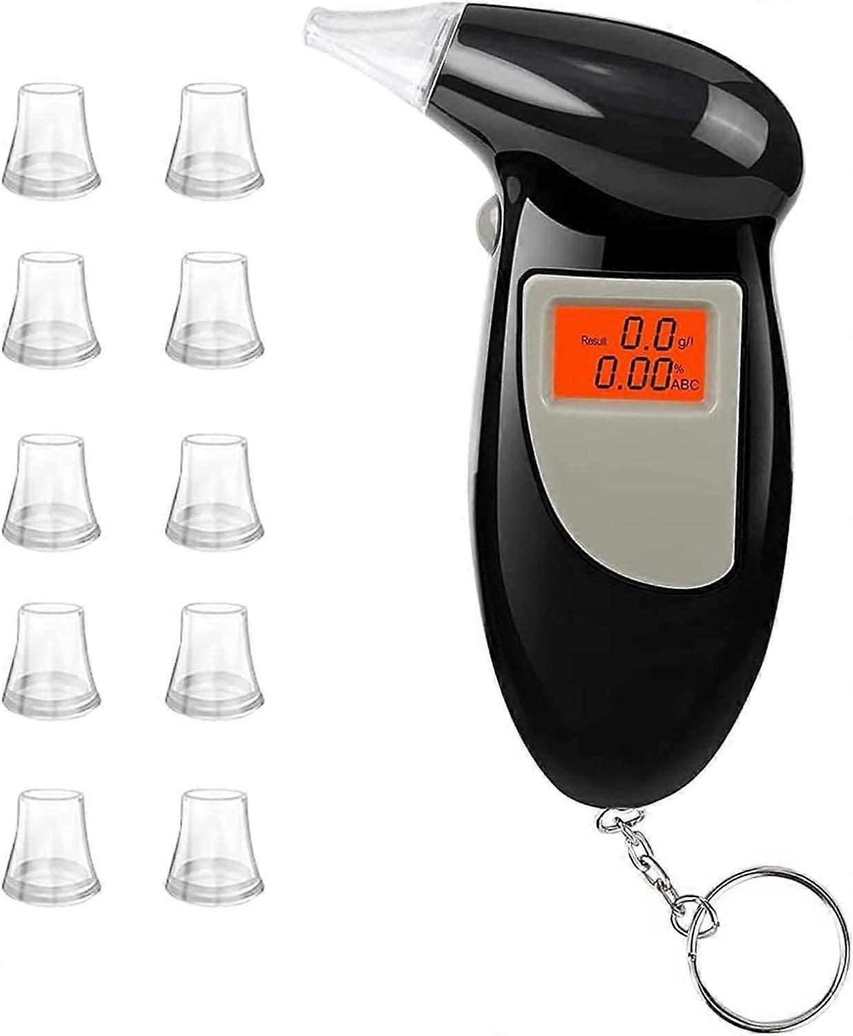 Bafômetro Eletrônico, Bafômetro Profissional Portátil com Display Digital LED e 10 Mouthpie