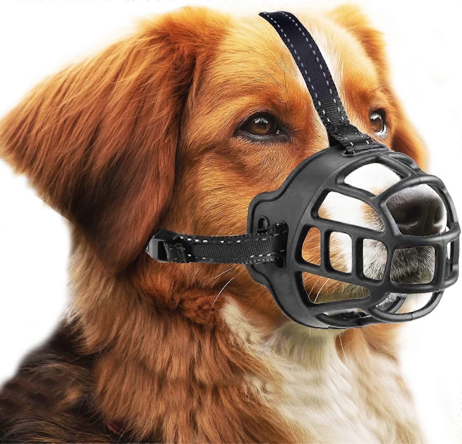 Dog Muzzle, Muzzle, Basket Muzzle with Adjustable Straps (Size 4,Black)