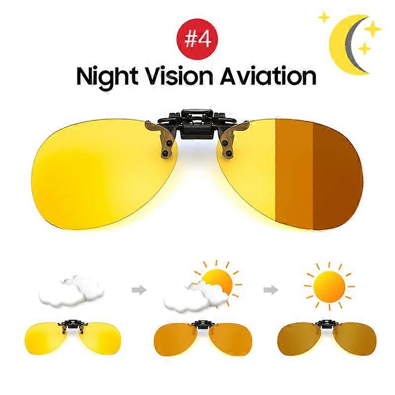 VIVIBEE קליפ הפוך מקוטב מרובע על משקפי שמש גברים נשים מקוטבות פוטוכרומיות משקפי שמש לעדשת נהיגה בלילה