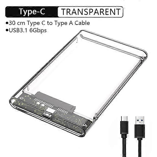 UTHAI TM05 Type-C Transparent Box HDD Enclosure 3.1 Notebook 2.5 inch SSD Solid State Mechanical Mobile Hard Disk Box USB3.1