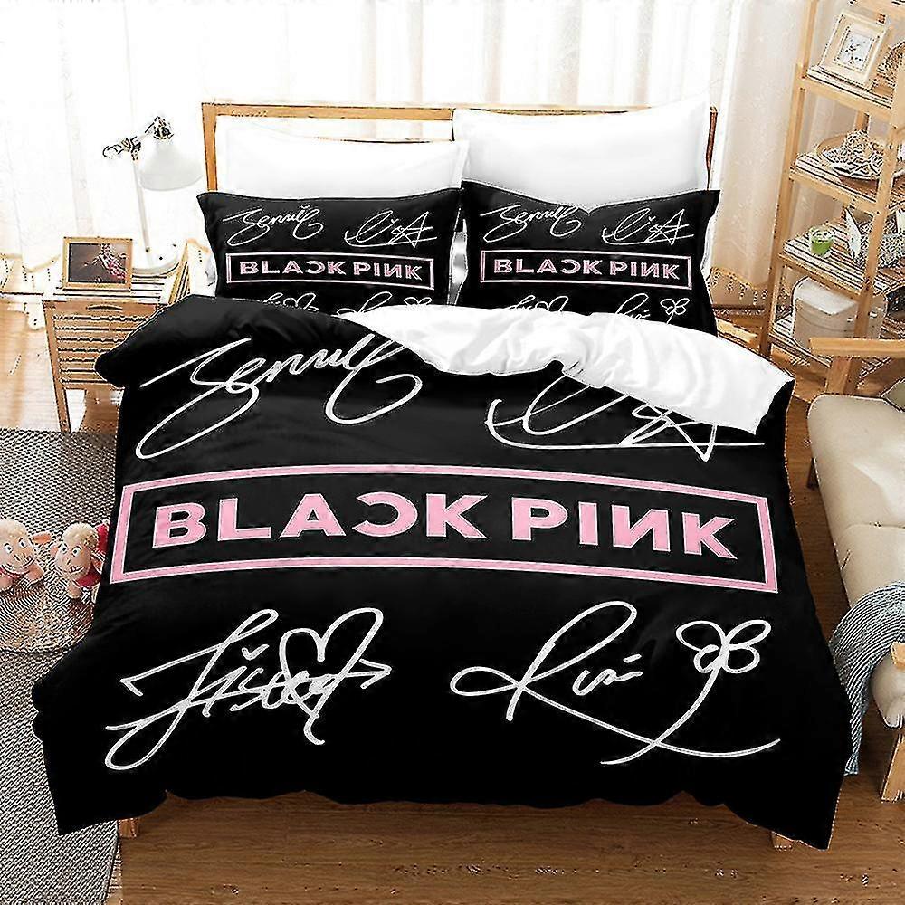 B08 Blackpink 3d impresso roupa de cama conjunto edredom capa colcha capa fronha crianças presente