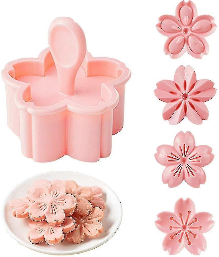 Cookie Press, 4 Styles Cookie Stamps Cherry Blossom Cookie Cutters Mold