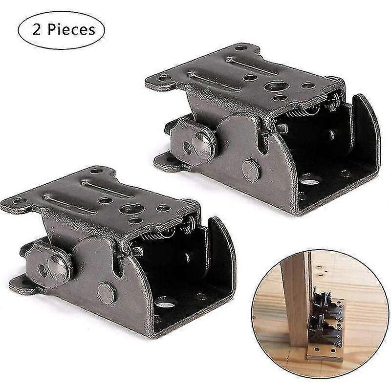 Hinged Table Leg, 2 Pieces Bed Leg Extension Table, Self-locking Hinges, Folding Bracket Hinges, For Folding Work Table With Extension Folding Legs