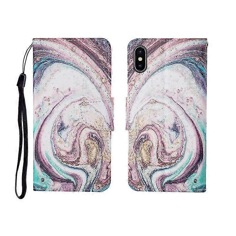 For Iphone X Painted Pattern Horizontal Flip Leathe Case(cat)