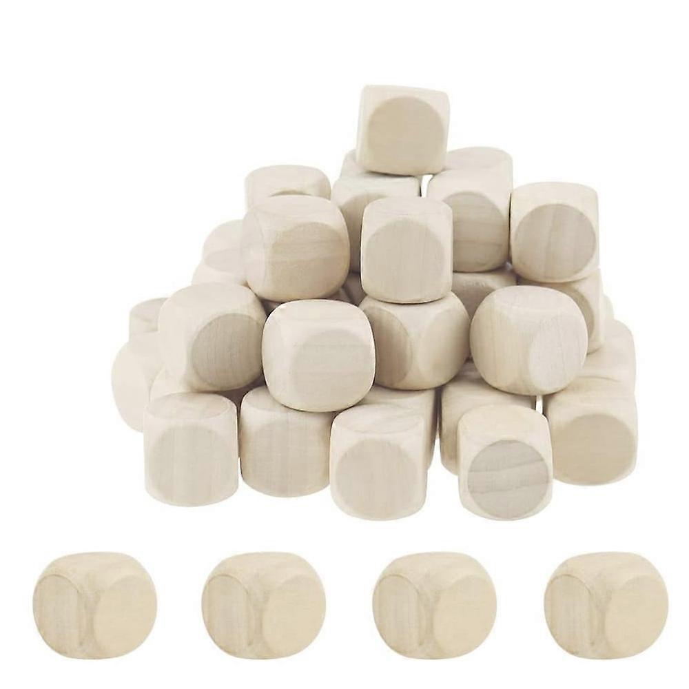 50 stycken tomma trätärningar, 20 mm träspeltärningar, tomma trätärningar för gör-det-själv-pyssel, pussel och siffror