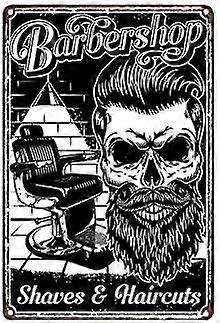理髪店ひげを剃る&ヘアカット金属錫看板ポスターバーカフェガレージ壁の装飾レトロヴィンテージ7.87 X 11.8インチ