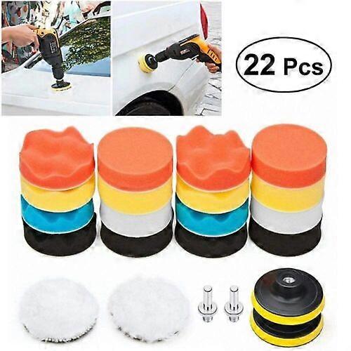 22 Car Auto Polisher Gross Polishing Pads for Drill Sponge Buffer Waxing Buffing Kit
