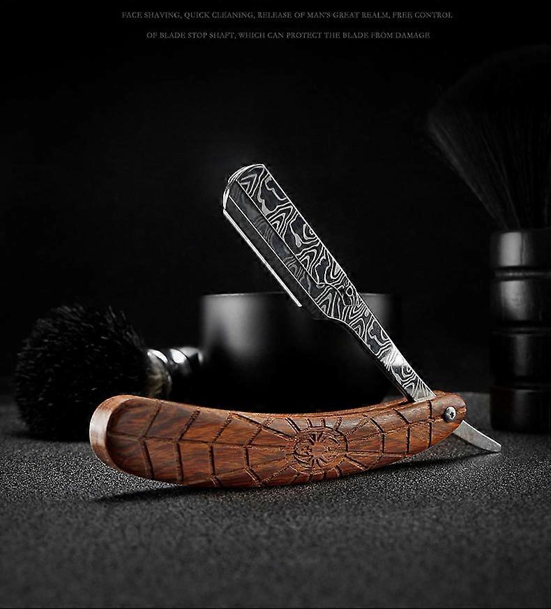 木製トリマー手動シェーバープロフェッショナルストレートエッジステンレス鋼シャープ理髪カミソリ折りたたみシェービングナイフひげを剃る