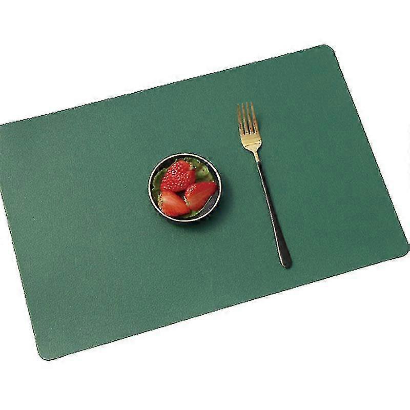 2pcs Place Mat Tableware Pad Pu Leather Heat Insulation Coaster Table