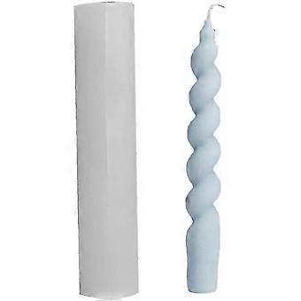 Candle Mould Wax Craft 3d Silicone Mold Pillar Twisted Shape Diy Craft Making Tool Candle Molds Epoxy Resin Molds For Candle Making (white) 1pc