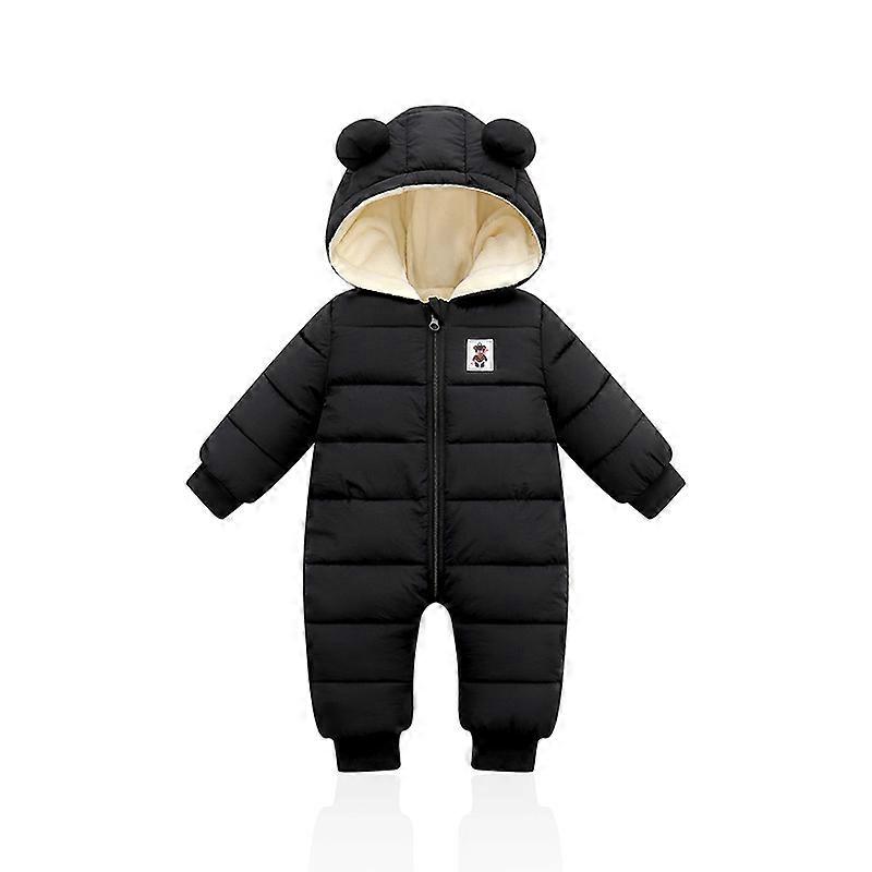 Autunno e inverno neonati e bambini piccoli con cappuccio giù tuta di cotone per ragazzi e ragazze più velluto e pagliaccetti da esterno addensati