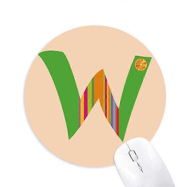 W Alphabet Orange Fruit Cute Pattern Mouse Pad