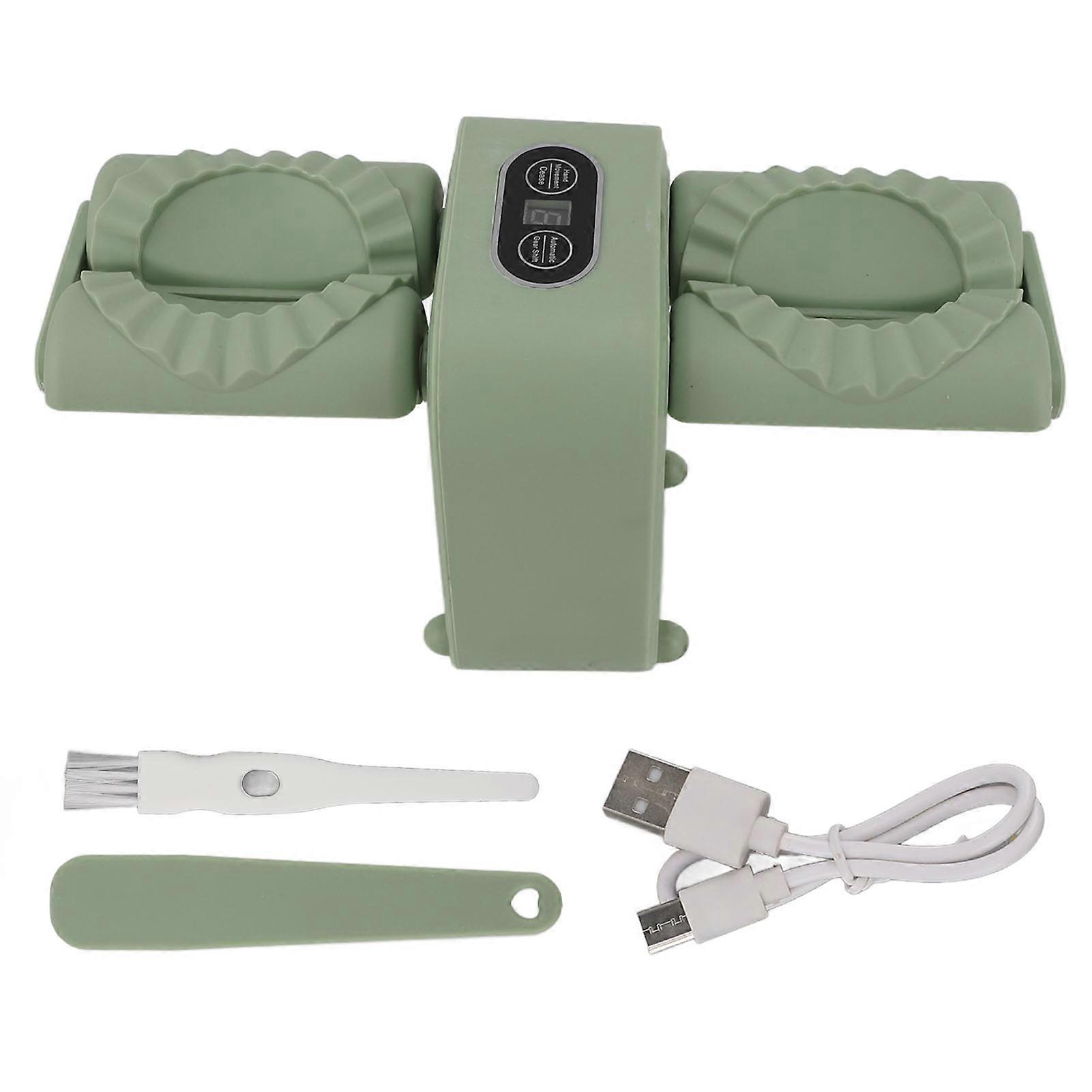 Double Head Automatic Dumpling Maker Mould Electric Dumpling Maker Machine Dumpling Wrapper Tool for Home Kitchen Restaurant Green