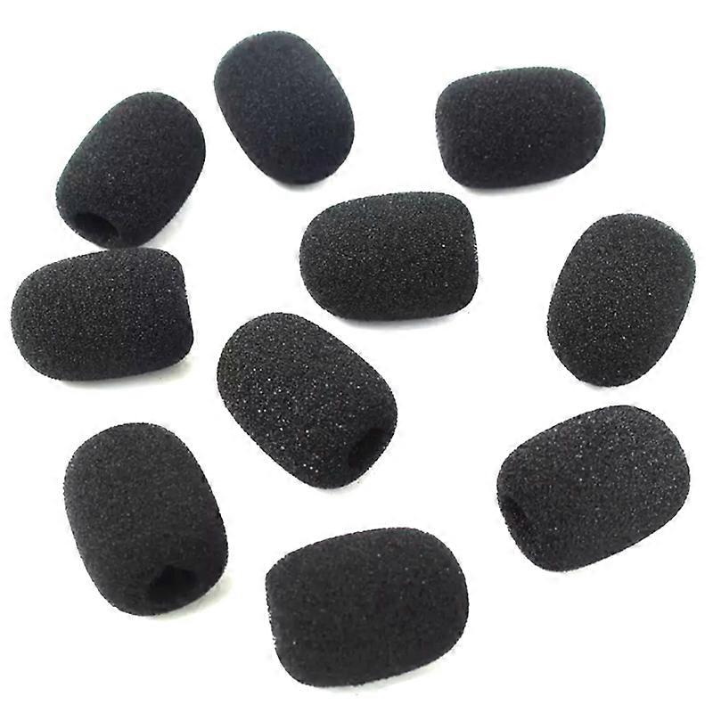 100Pcs μικρόφωνο ακουστικών παρμπρίζ σφουγγάρι σφουγγάρι μαύρο μικρόφωνο κάλυψη 30mmx8mm