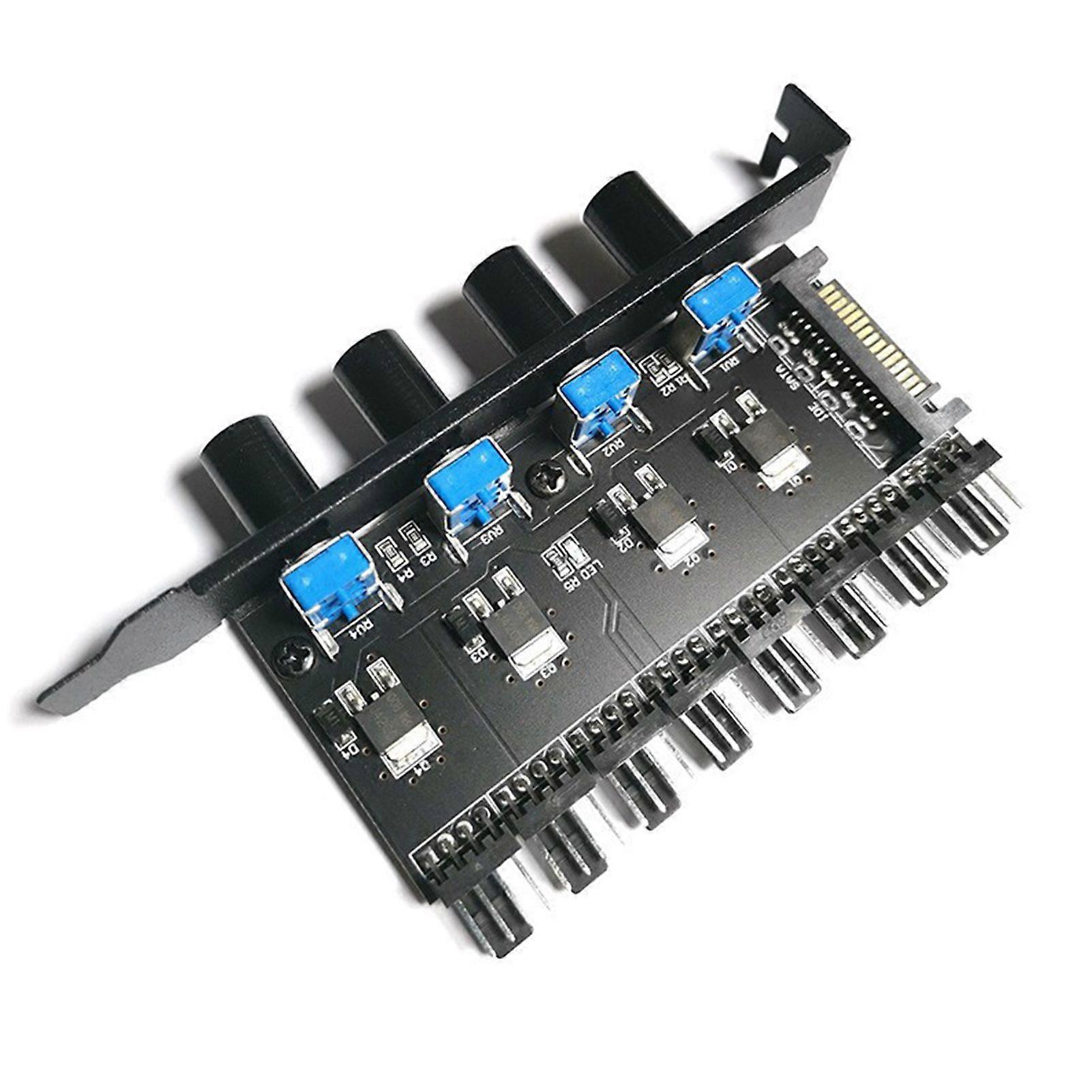 PCI Chassis Fan Speed Controller Cooling Fan Temperature Regulating Governor for SATA Interface Hub Heat Dissipation Computer Temperature Control Swit