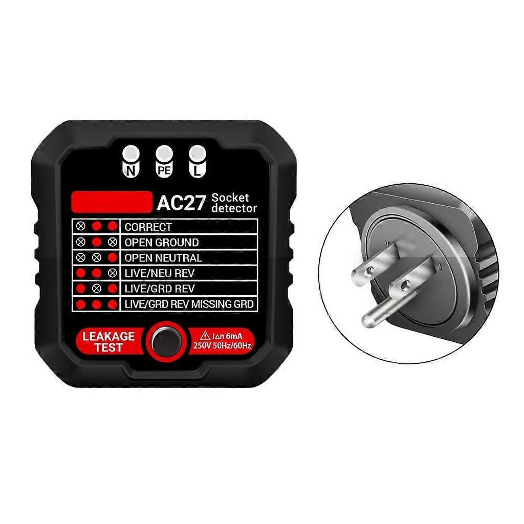 Socket Tester Voltage-Test RCD30mA Socket Detectors Grounds Zero LinePlug