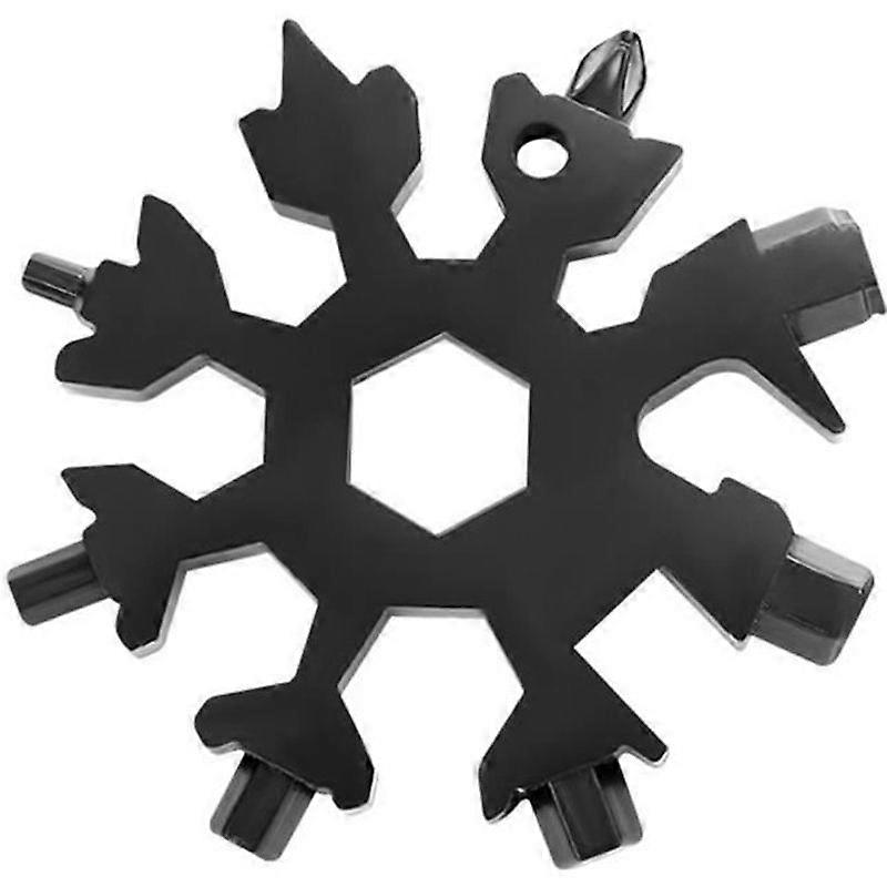 18-in-1 Multi-Tool Portable Combination Compact Outdoor Snowflake Card Tool Black_1177