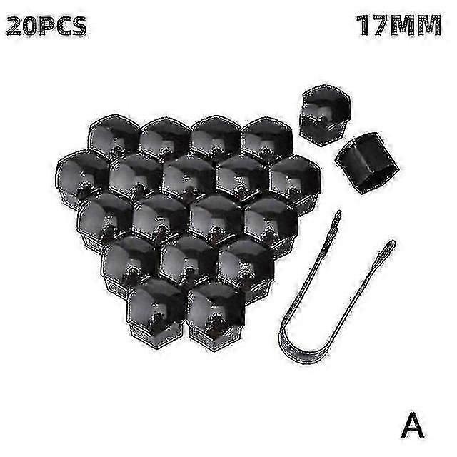 Lot de 20 cache-écrous de roue en ABS 17/19/21 mm, protection pour boulons de roue