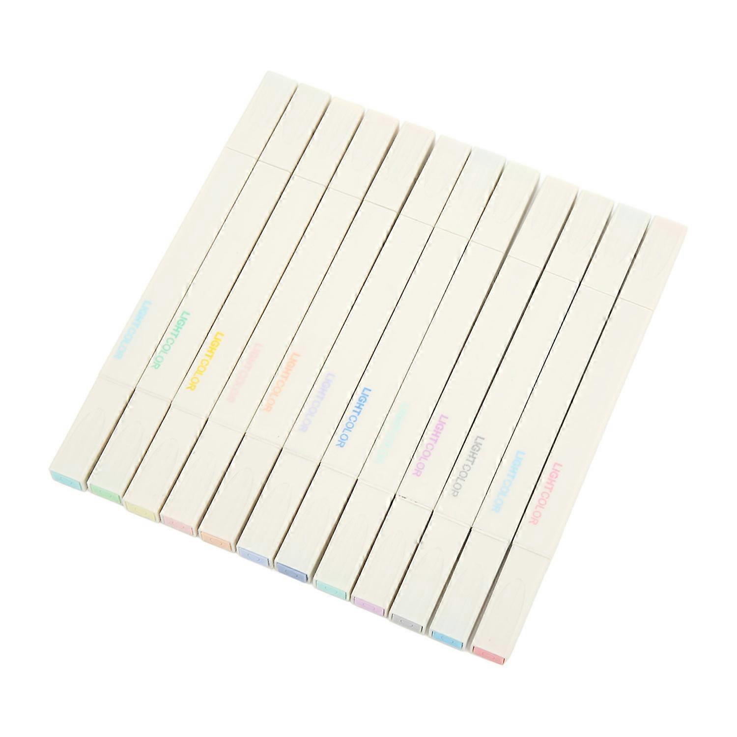 12 Stück Textmarker Weicher Doppelendiger Pastell Augenschutz Textmarker Wasserbasis Farbstift Hand Ac