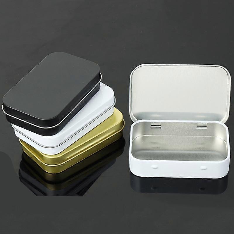 2 PcTin Silver Black Gold Flip Storage Box Survival Kit Tin Small Empty Metal Case Organizer for Money Coin Candy Key