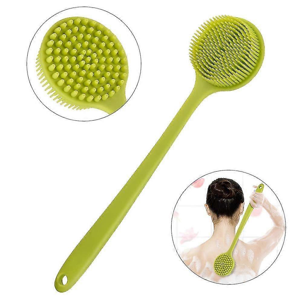 Back Brush,ultra-soft Silicone Shower Brush With Long Handle