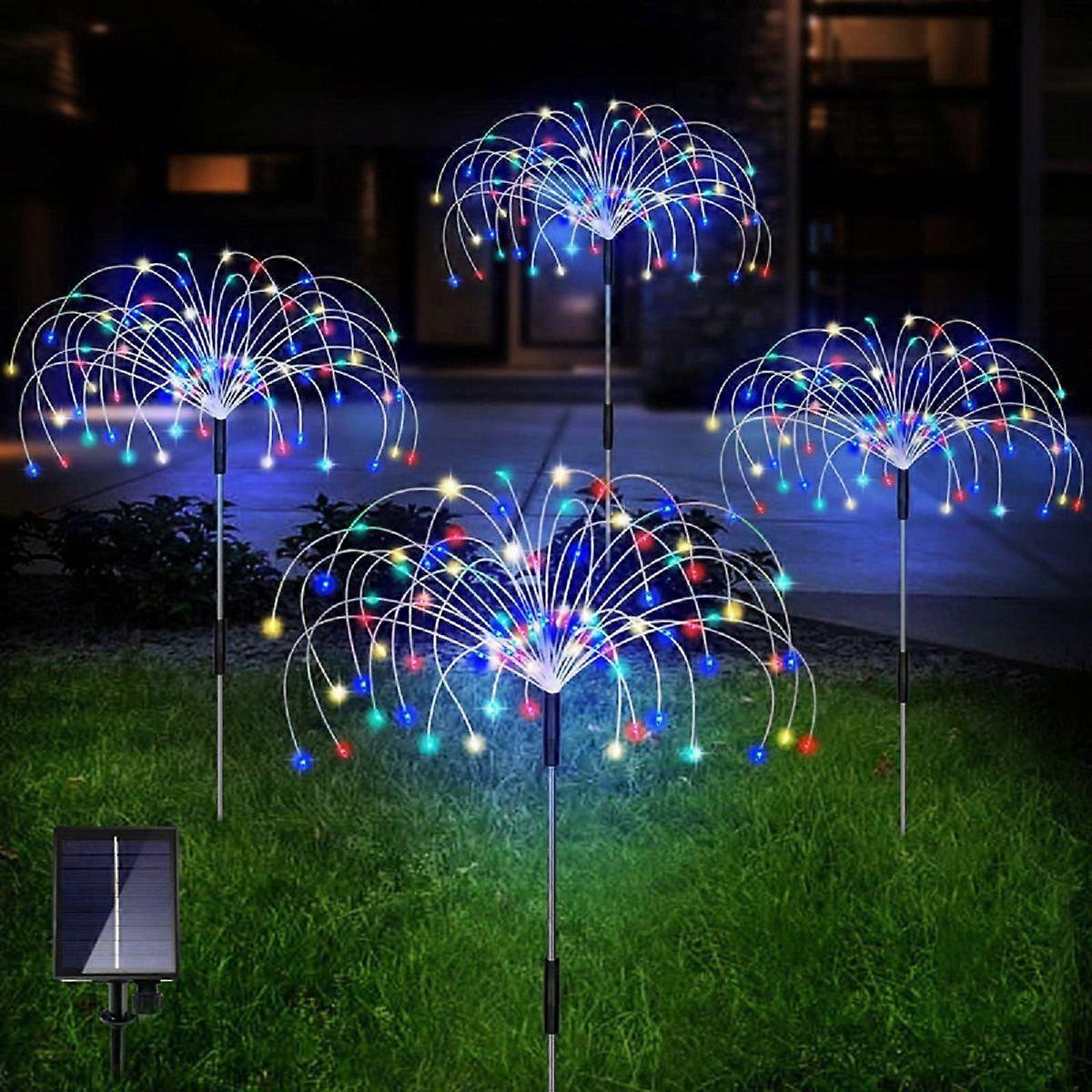 Solar Garden Lights -4 in 1 Fireworks Light 320 LED Colorful Light
