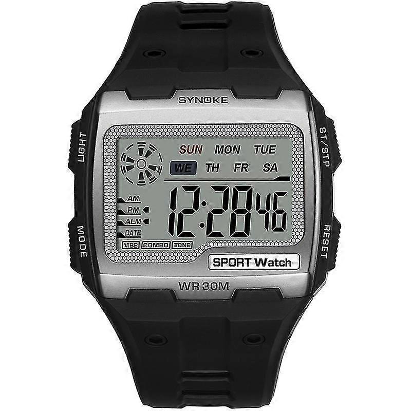 Synoke Luminous Sports Watch Silver