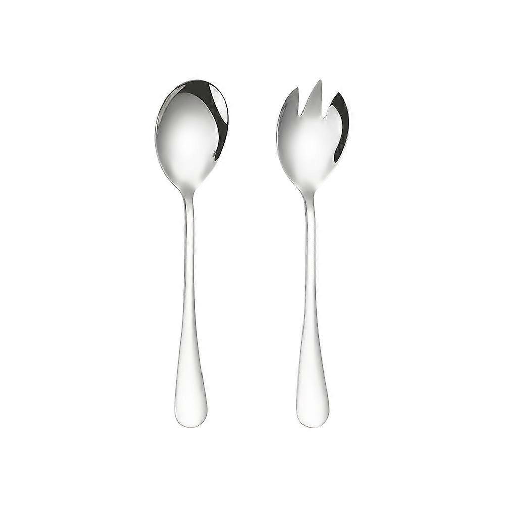 2PCS Golden Salad Spoon Fork Salad Spoon Stainless Steel Cutlery Set Service Spoon Set Colorful Unique Spoon Kitchen Tool