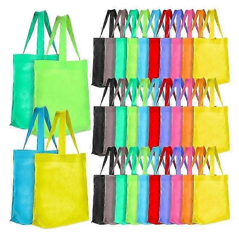 50 bucăți nețesute pungi reutilizabile multi color tote pungi cadou colorate blank tote pungi vrac țesătură gr