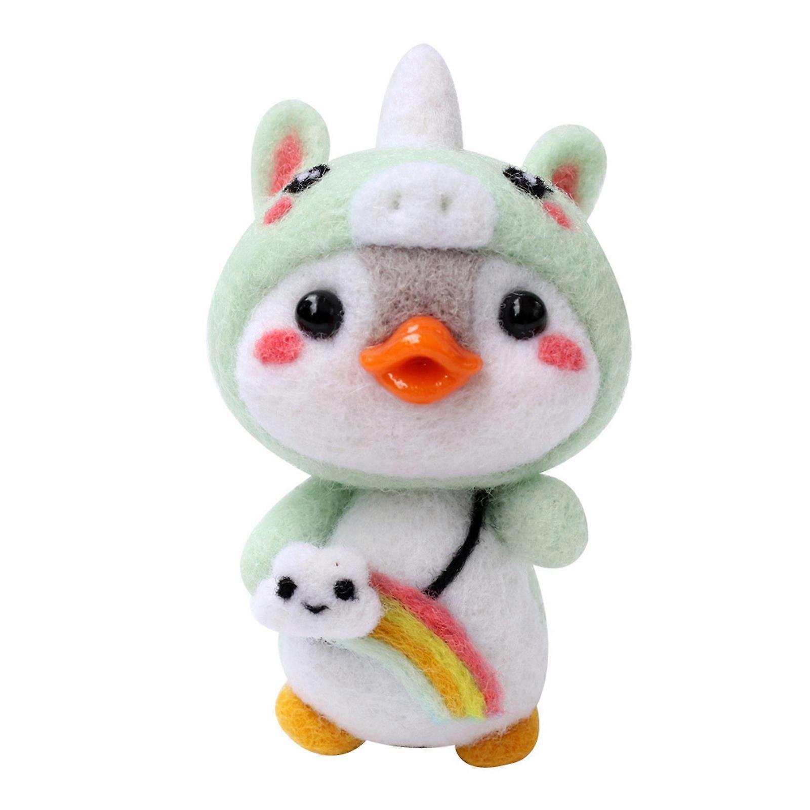 Plushie Cute Penguin Pattern DIY Poke Wool Felts Production Package Birthday Gifts Style FF