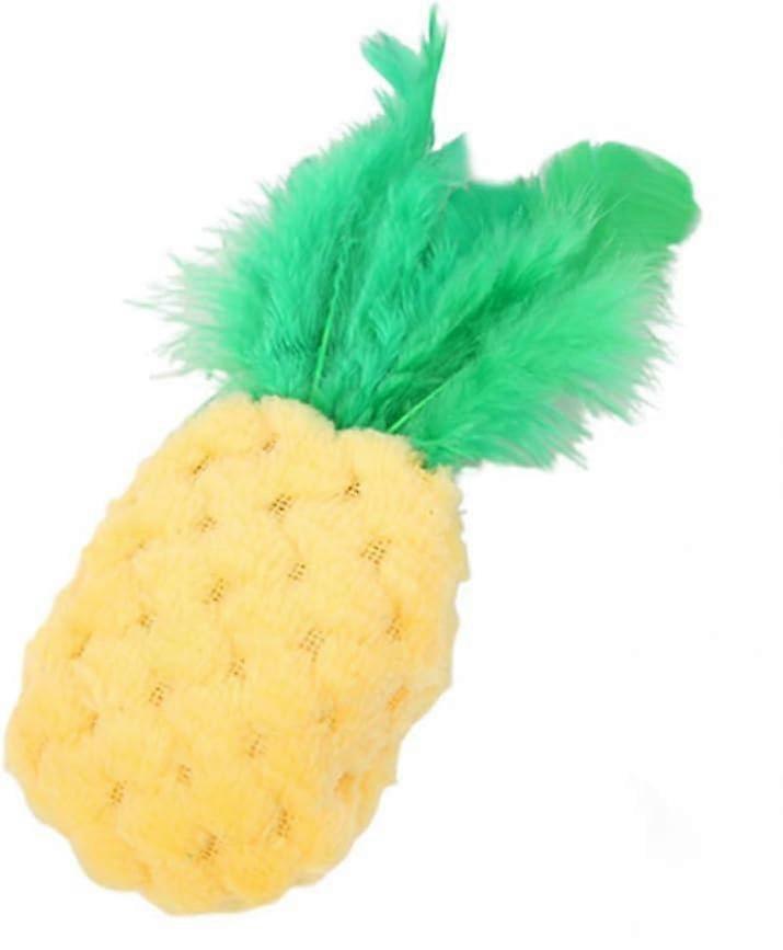 Pineapple-shaped cat chew toy for indoor feline play