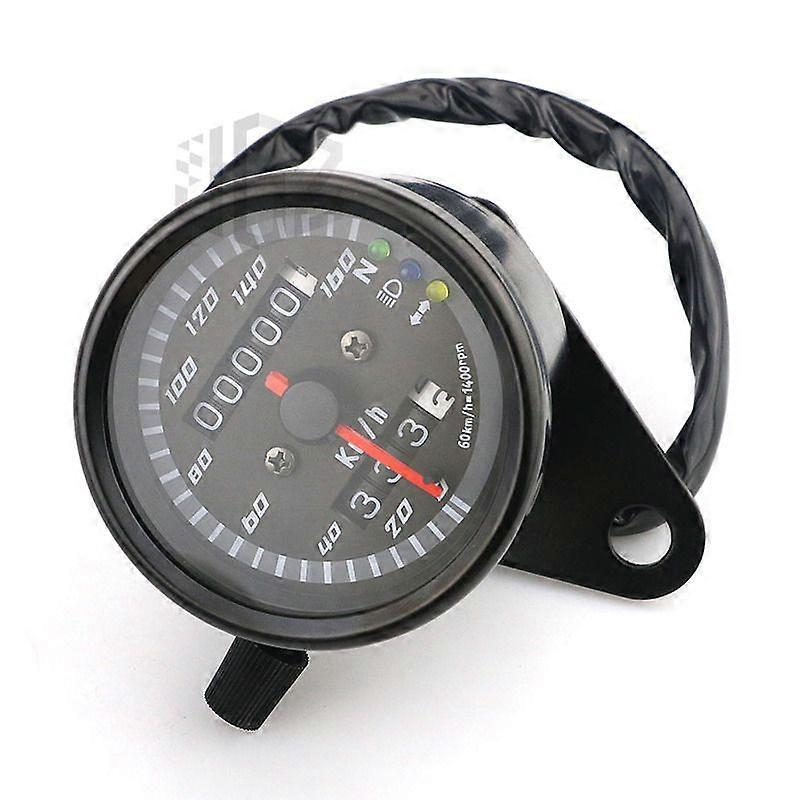 12V Motorcycle Mechanical Double Odometer Tachometer LED Indicator Speedometer Universal compatible for  Hon-da Kawa-saki KTM Yama-ha Suzuki  MAXP