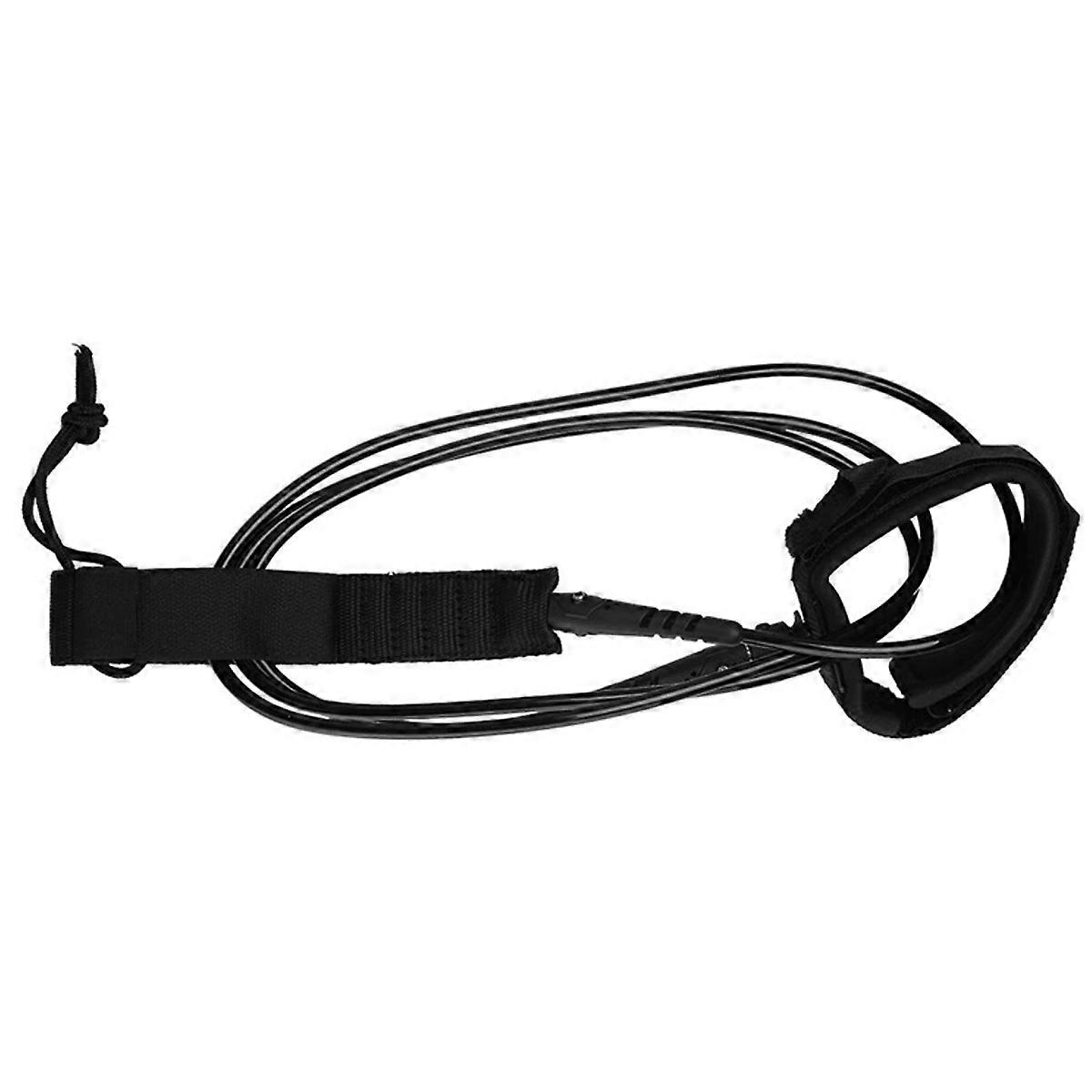 TPU 6ft 5.5mm Surf Ankle Leash With Hook and Loop Closure (black)