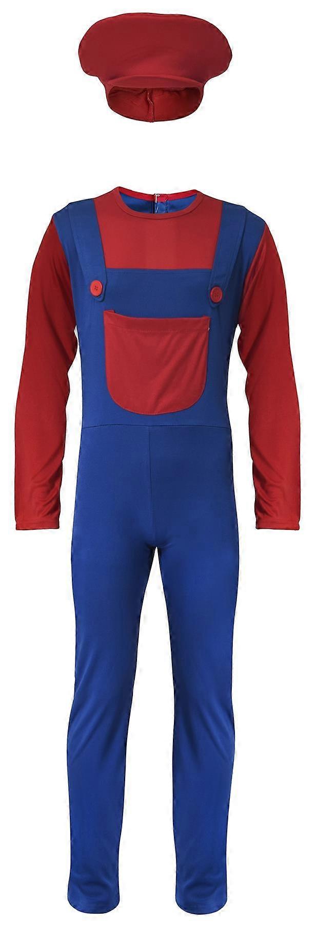 Super Plumber Costume World Book Fancy Dress All In One Carnival Cosplay Outfit