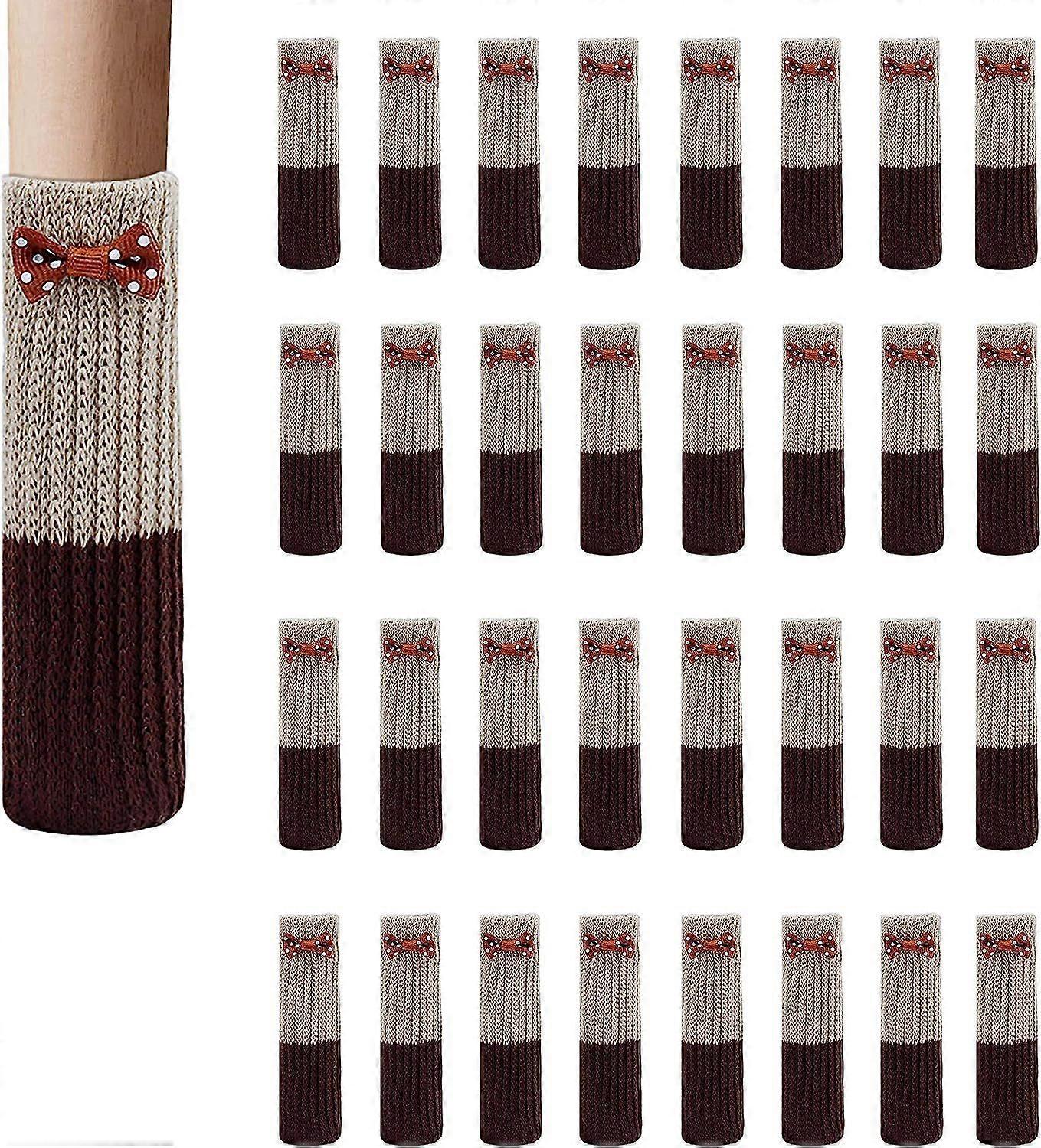 32個 椅子脚ソックス 家具用ソックス 滑り止めウールソックス スツール拘束テーブル 綿キャップ 床保護 椅子脚 フロアプロテクター 家具用