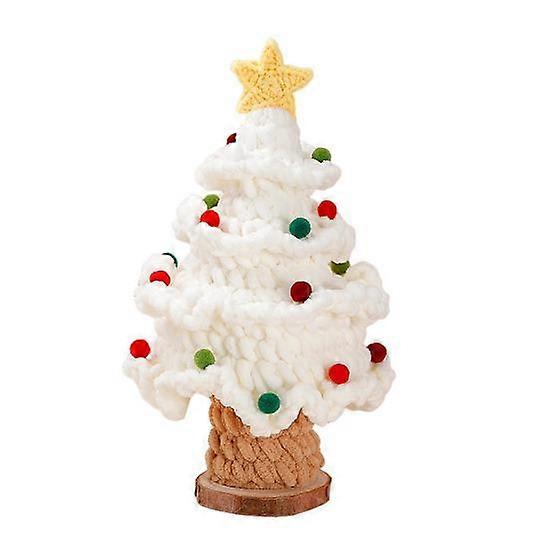 Crochet Christmas Tree Decoration Handmade Finished Weaving Christmas Tree Ornaments Festive Crochet Craft Gift for DIY Craft Enthusiasts Tabletop