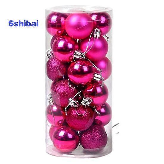 24Pcs Christmas Ball Ornaments Eye-catching Xmas Decoration Create Festive Atmosphere Beautiful Christmas Balls