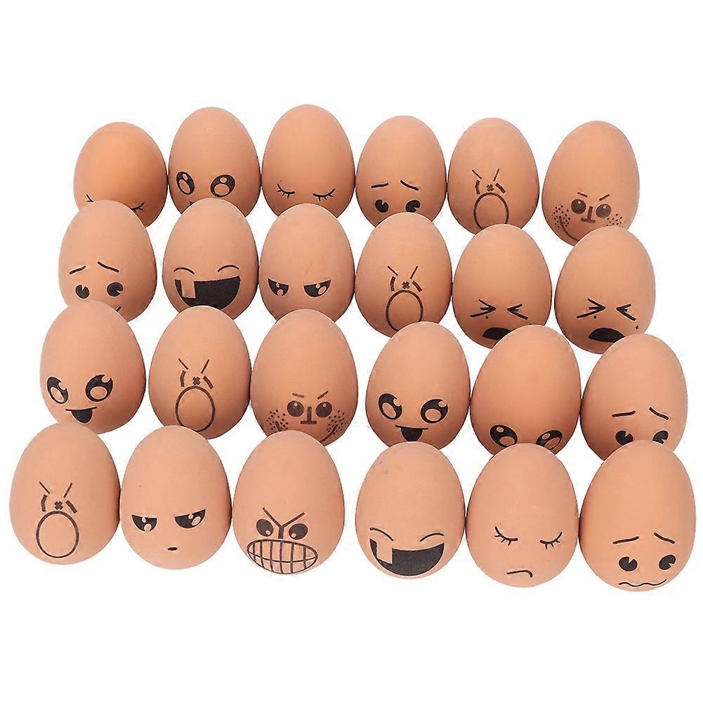 24PCS Expression Eggs Model Rubber Teeth Cleaning Protection Biting Chewing Toy for Dog Pet