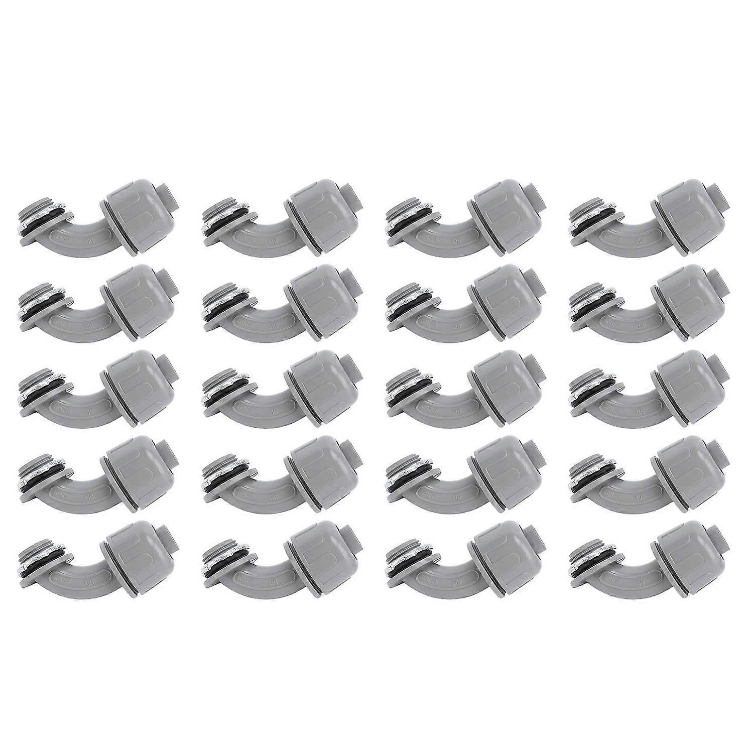 20PCS Liquid Tight Connector 1/2 Inch NPT Nylon 6 90 Degree PVC Electrical Conduit Connector Fitting
