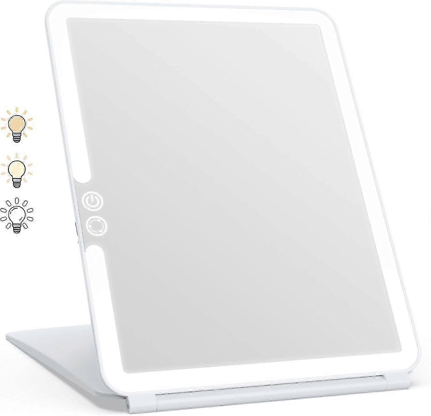 Makeup Mirror, Illuminated Makeup Mirror, LED Mirror, Touch Screen Travel Mirror (White)