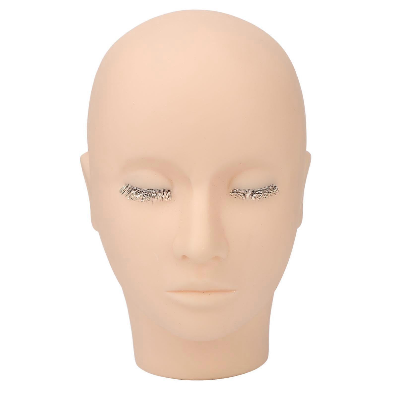 Eyelash Mannequin Head 3 Layers Safe Soft Silicone High Simulation Makeup Practice Head Suitable for Salon Massage Training