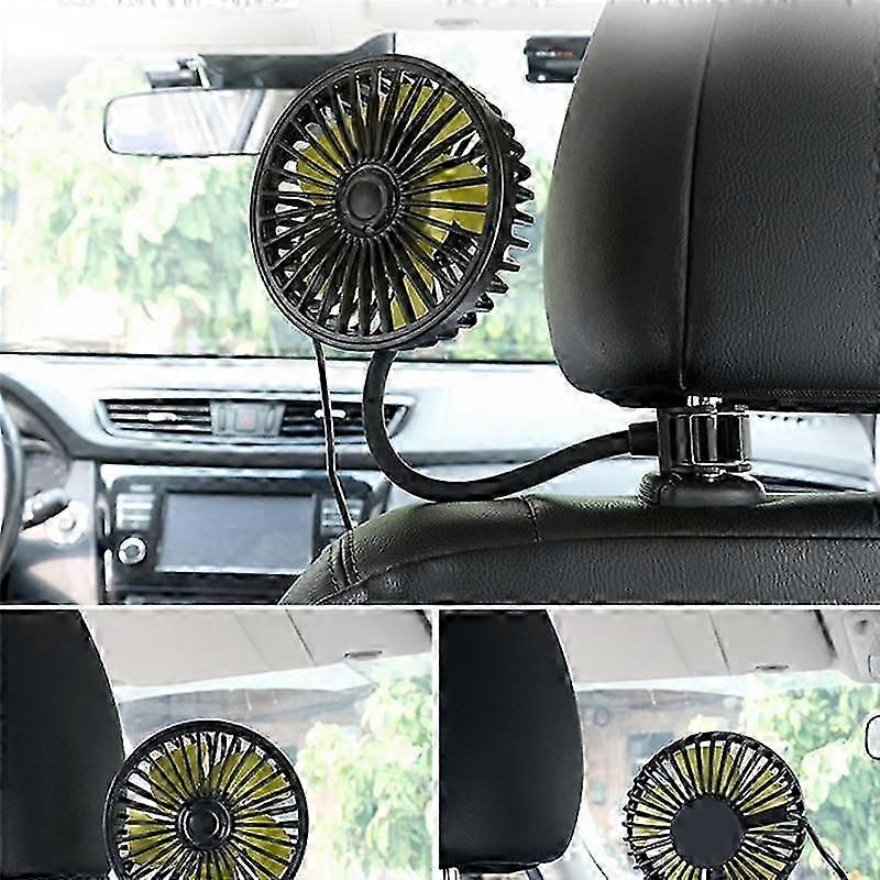 مروحة سيارة USB لمروحة تبريد السيارة في المقعد الخلفي ، مروحة رياح قوية 5 فولت ب 3 سرعات مع مروحة مقعد سيارة كهربائية مشبك قابل للتعديل