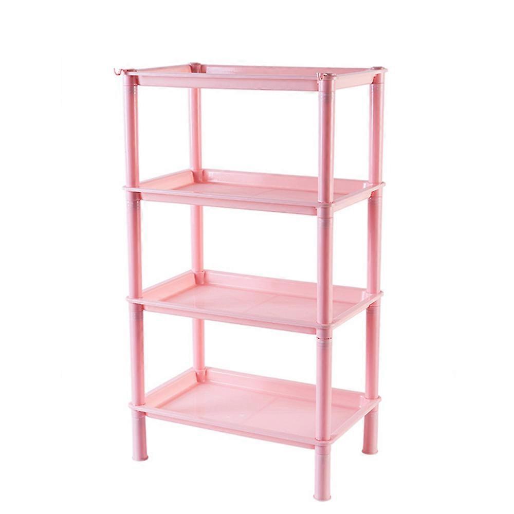 Drainage Holes Enhanced Storage, Tall Bottle Accommodation Rustproof Stand For Wet Areas, 4-Tier Rack With Removable Hooks And Reinforced Handle,