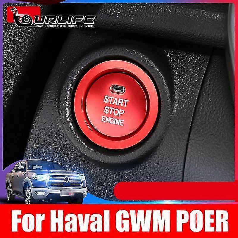 Vehicle Interior CarOne Button Start Decorative Ignition Key Ring Cover Stickers For Great Wall GWM POER Cannon UTE 2020 2021 Haval Accessories