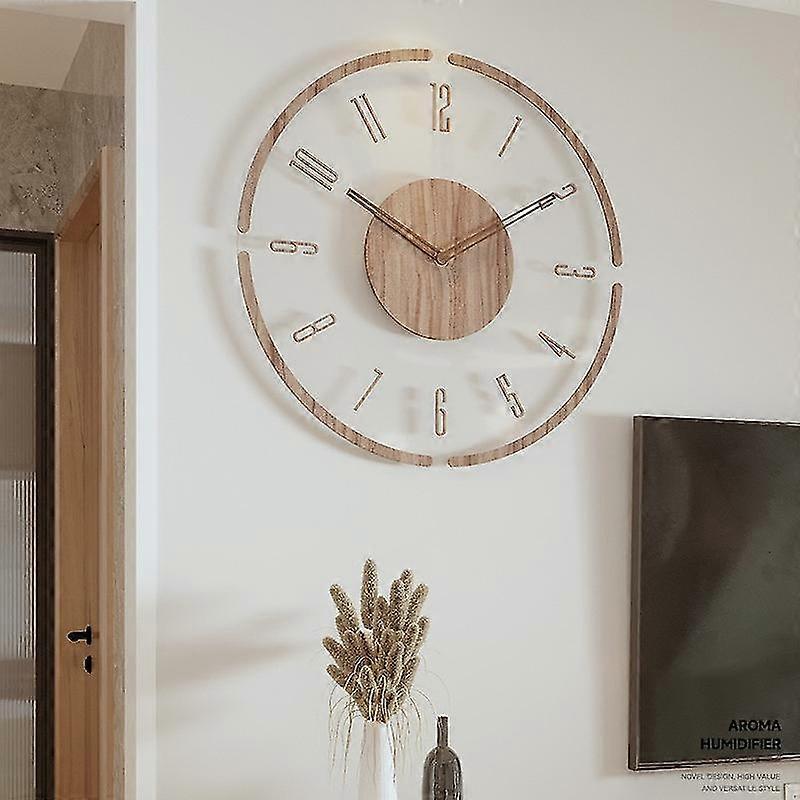Solid Wood Creative Silent Quartz Clock Wall Clock 35cm Clock Wall  New Solid Wood Creative Mute Nor