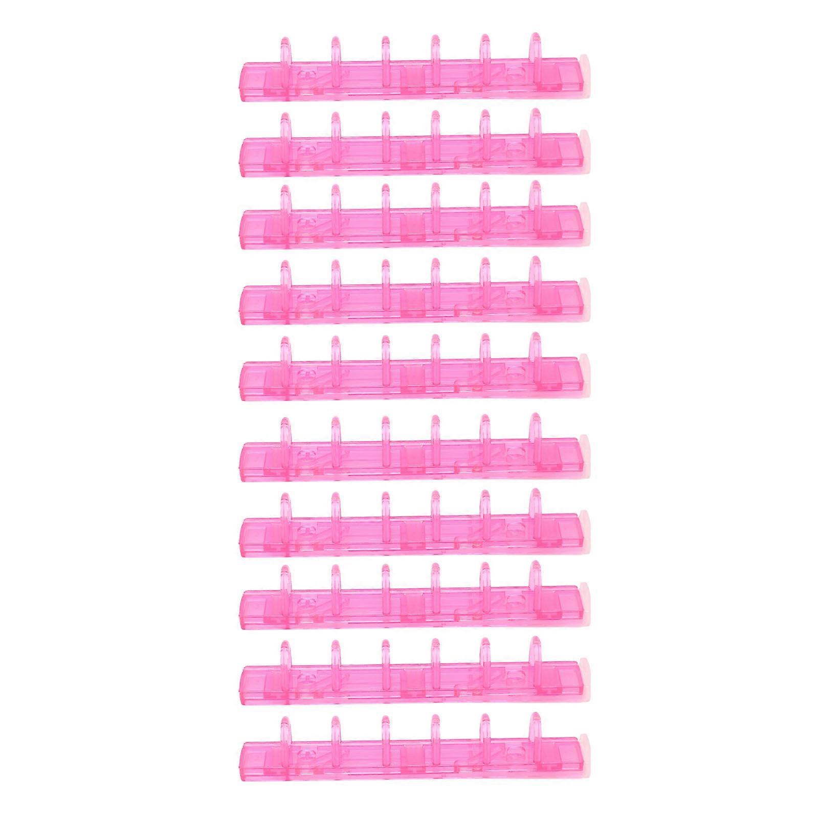 10Pcs Binding Combs ABS 6 Holes Binder Rings for Teacher Student Document Notebook Making